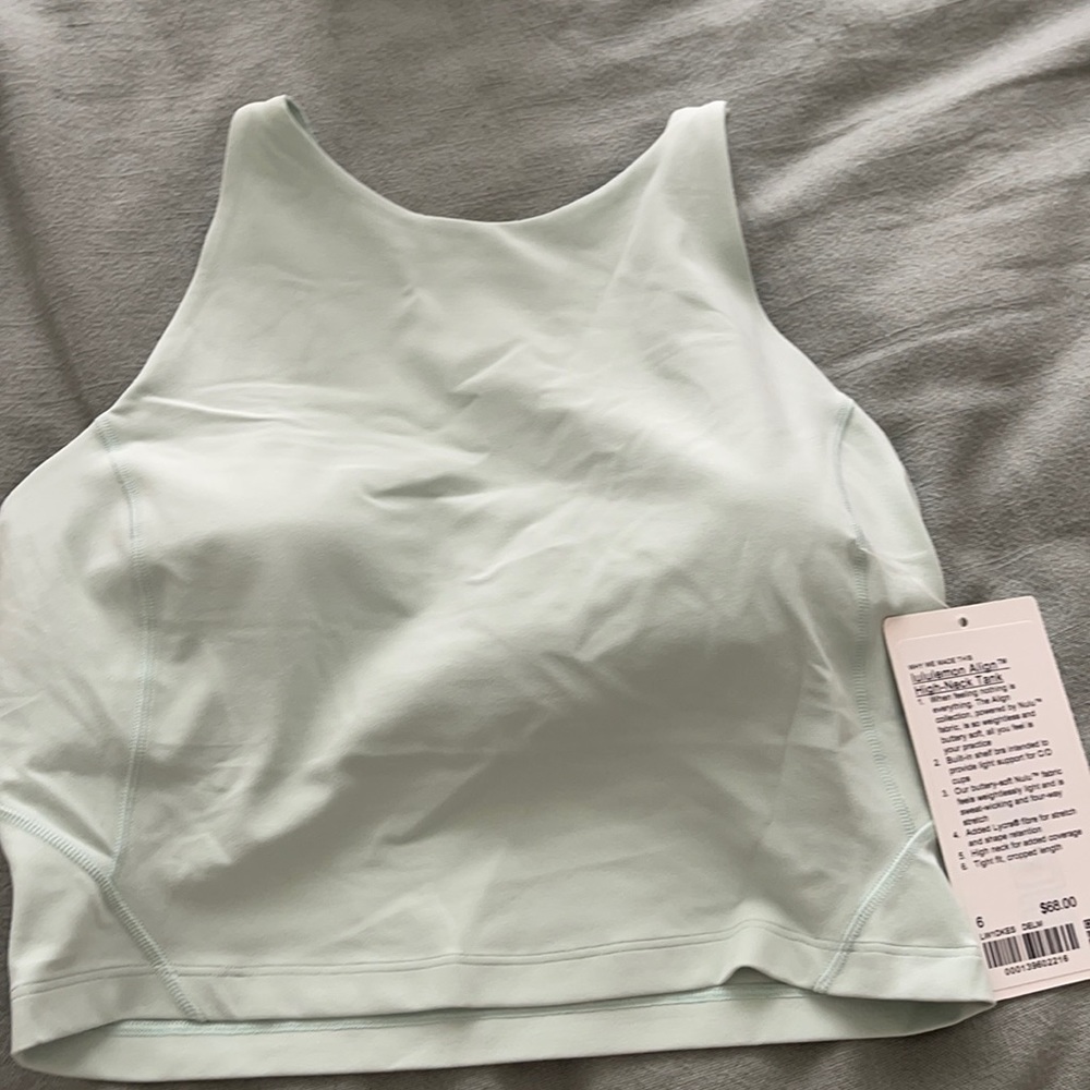 Lululemon High Neck Align Tank in Delicate Mint Color